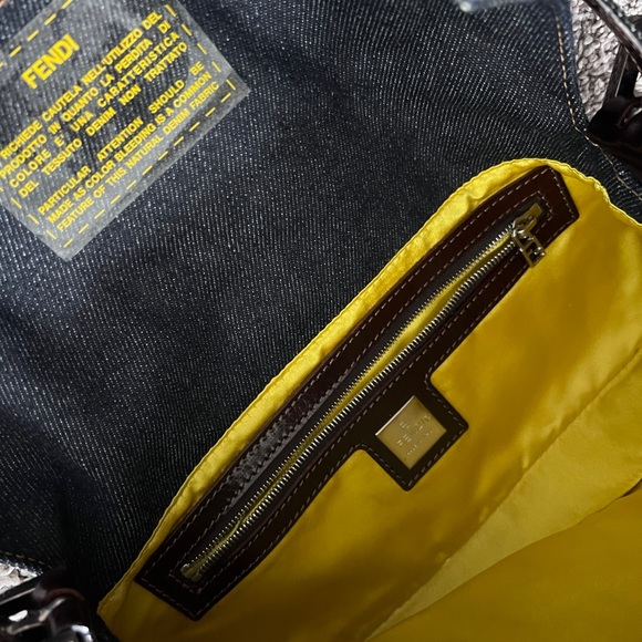 Fendi 150 anniversary denim embroidered beaded baguette - Picture 4 of 4